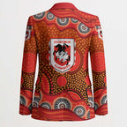 St. George Illawarra Dragons Blazer Aboriginal Dot Pattern - Rugby Mascot Heritage Pride