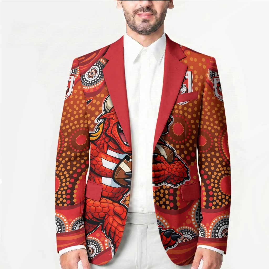 St. George Illawarra Dragons Blazer Aboriginal Dot Pattern - Rugby Mascot Heritage Pride
