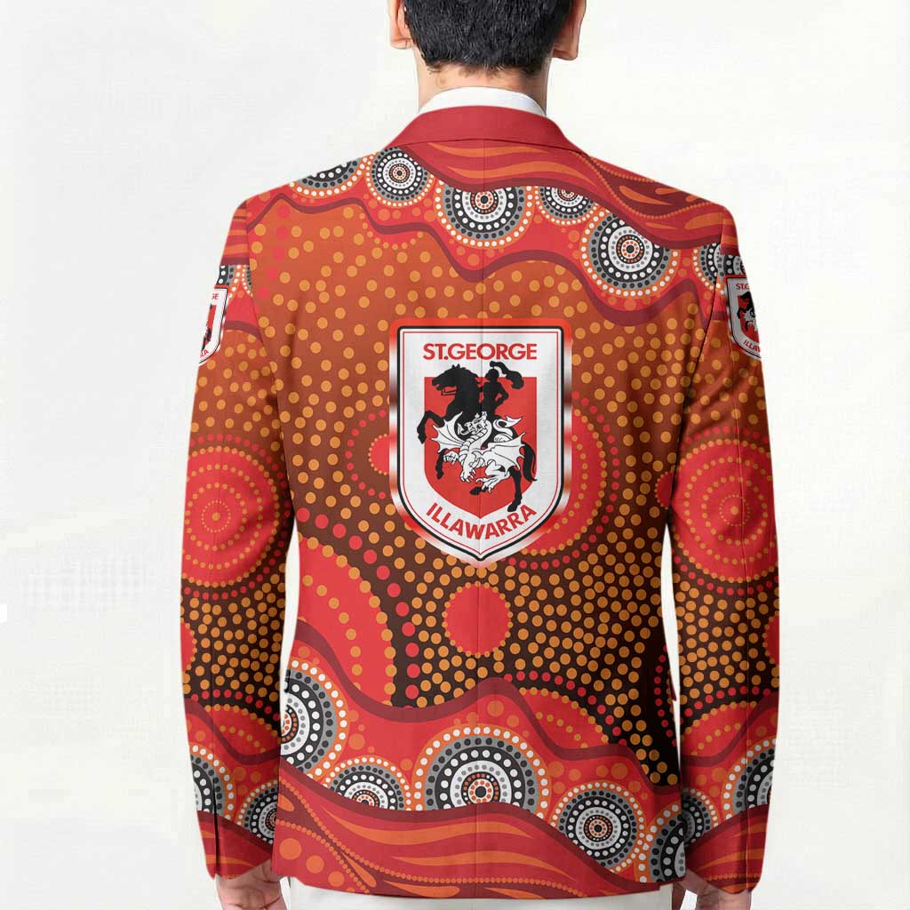 St. George Illawarra Dragons Blazer Aboriginal Dot Pattern - Rugby Mascot Heritage Pride