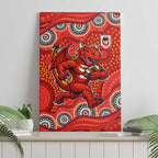 St. George Illawarra Dragons Canvas Wall Art Aboriginal Dot Pattern - Rugby Mascot Heritage Pride