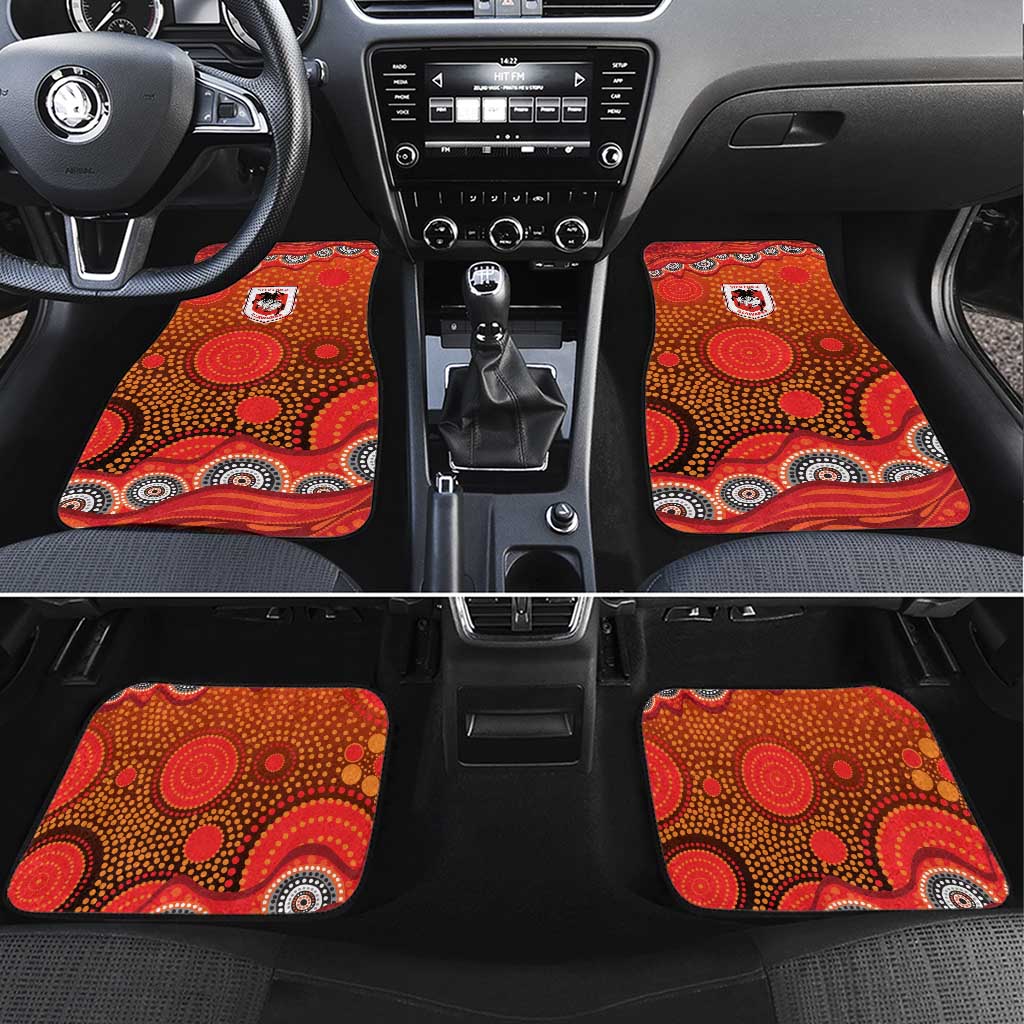 St. George Illawarra Dragons Car Mats Aboriginal Dot Pattern - Rugby Mascot Heritage Pride