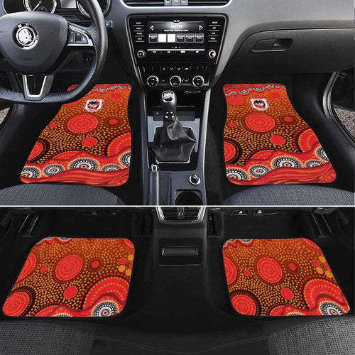 St. George Illawarra Dragons Car Mats Aboriginal Dot Pattern - Rugby Mascot Heritage Pride