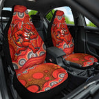 St. George Illawarra Dragons Car Seat Cover Aboriginal Dot Pattern - Rugby Mascot Heritage Pride