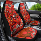 St. George Illawarra Dragons Car Seat Cover Aboriginal Dot Pattern - Rugby Mascot Heritage Pride