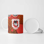 St. George Illawarra Dragons Ceramic Mug Aboriginal Dot Pattern - Rugby Mascot Heritage Pride