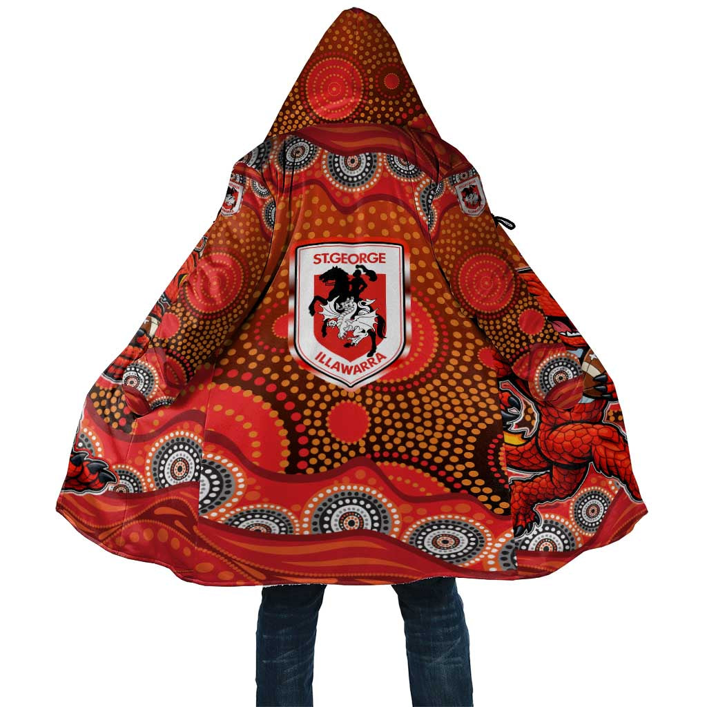 St. George Illawarra Dragons Cloak Aboriginal Dot Pattern - Rugby Mascot Heritage Pride