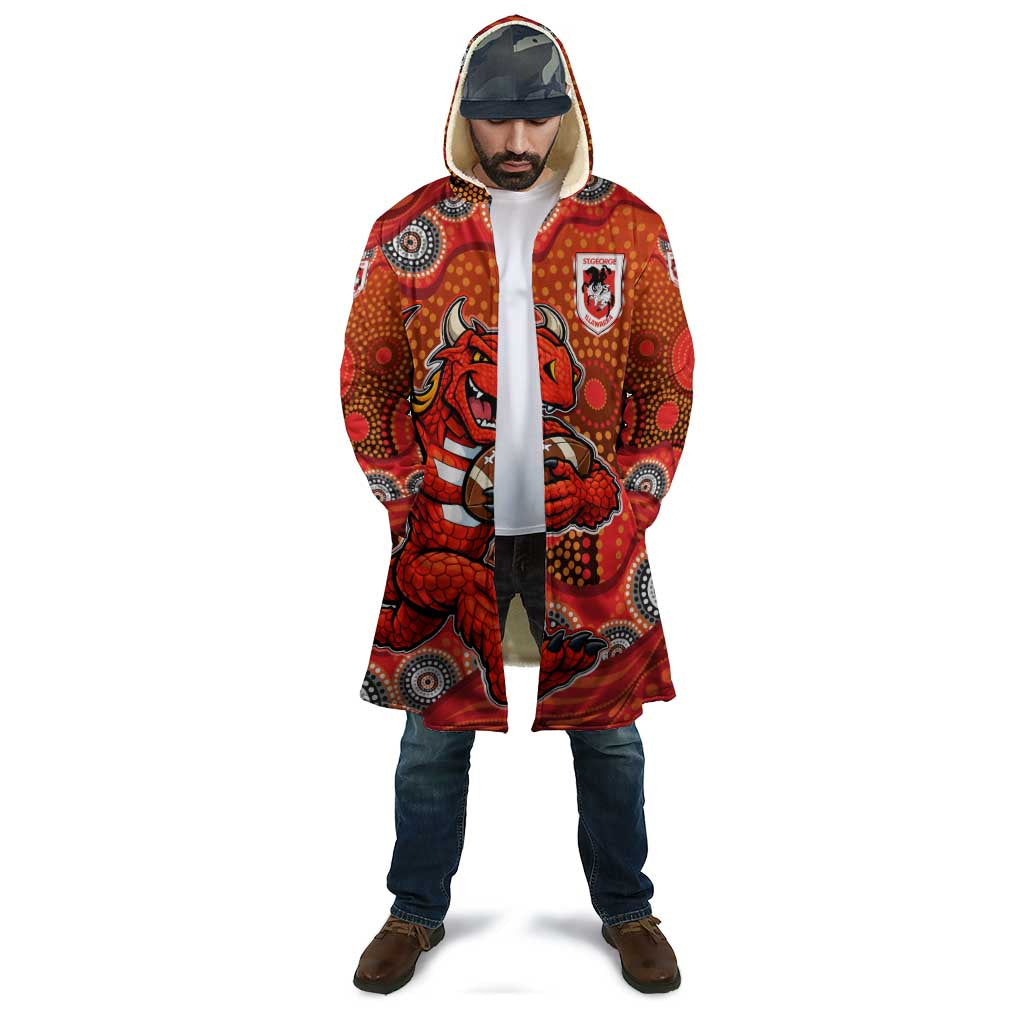 St. George Illawarra Dragons Cloak Aboriginal Dot Pattern - Rugby Mascot Heritage Pride