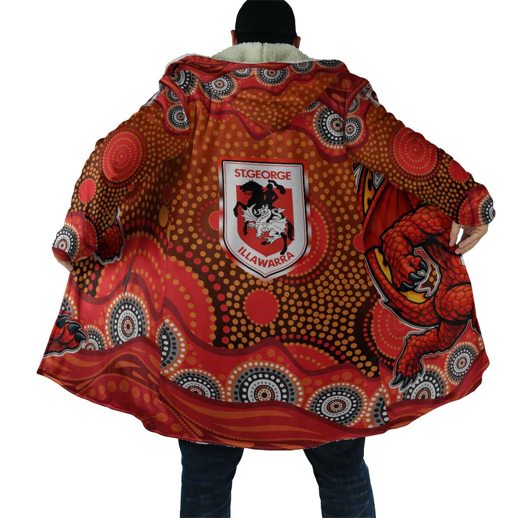 St. George Illawarra Dragons Cloak Aboriginal Dot Pattern - Rugby Mascot Heritage Pride