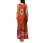 St. George Illawarra Dragons Family Matching Tank Maxi Dress and Hawaiian Shirt Aboriginal Dot Pattern - Rugby Mascot Heritage Pride