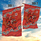 St. George Illawarra Dragons Garden Flag Aboriginal Dot Pattern - Rugby Mascot Heritage Pride