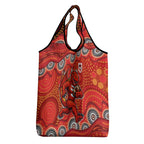 St. George Illawarra Dragons Grocery Bag Aboriginal Dot Pattern - Rugby Mascot Heritage Pride