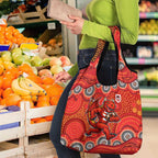 St. George Illawarra Dragons Grocery Bag Aboriginal Dot Pattern - Rugby Mascot Heritage Pride