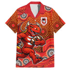 St. George Illawarra Dragons Hawaiian Shirt Aboriginal Dot Pattern - Rugby Mascot Heritage Pride