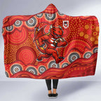 St. George Illawarra Dragons Hooded Blanket Aboriginal Dot Pattern - Rugby Mascot Heritage Pride