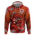 St. George Illawarra Dragons Hoodie Aboriginal Dot Pattern - Rugby Mascot Heritage Pride