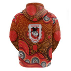 St. George Illawarra Dragons Hoodie Aboriginal Dot Pattern - Rugby Mascot Heritage Pride