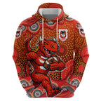 St. George Illawarra Dragons Hoodie Aboriginal Dot Pattern - Rugby Mascot Heritage Pride