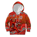 St. George Illawarra Dragons Kid Hoodie Aboriginal Dot Pattern - Rugby Mascot Heritage Pride