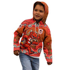 St. George Illawarra Dragons Kid Hoodie Aboriginal Dot Pattern - Rugby Mascot Heritage Pride