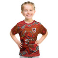 St. George Illawarra Dragons Kid T Shirt Aboriginal Dot Pattern - Rugby Mascot Heritage Pride