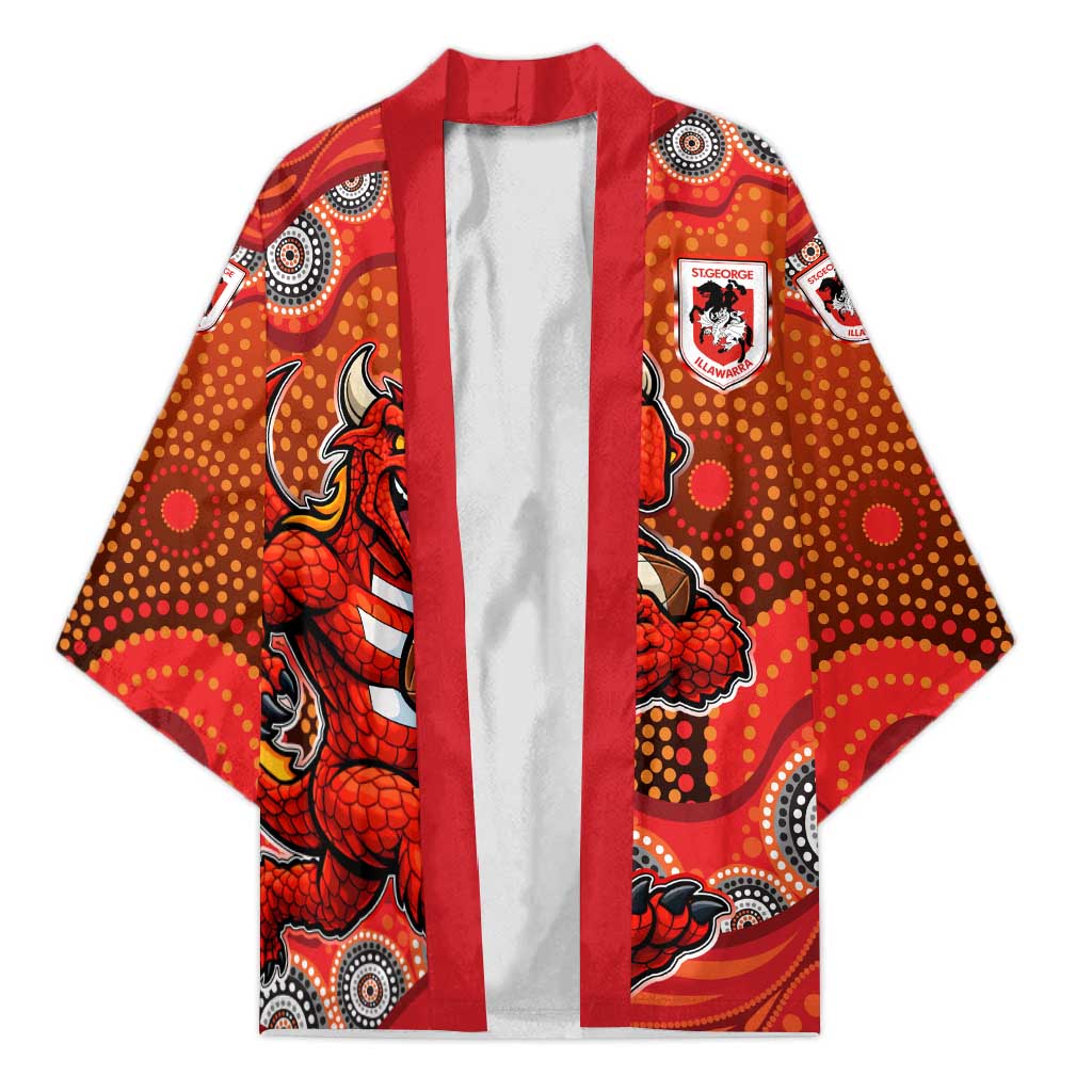 St. George Illawarra Dragons Kimono Aboriginal Dot Pattern - Rugby Mascot Heritage Pride