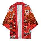 St. George Illawarra Dragons Kimono Aboriginal Dot Pattern - Rugby Mascot Heritage Pride
