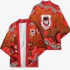 St. George Illawarra Dragons Kimono Aboriginal Dot Pattern - Rugby Mascot Heritage Pride