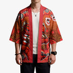 St. George Illawarra Dragons Kimono Aboriginal Dot Pattern - Rugby Mascot Heritage Pride