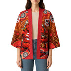 St. George Illawarra Dragons Kimono Aboriginal Dot Pattern - Rugby Mascot Heritage Pride