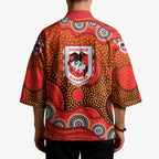 St. George Illawarra Dragons Kimono Aboriginal Dot Pattern - Rugby Mascot Heritage Pride