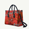 St. George Illawarra Dragons Leather Bag Aboriginal Dot Pattern - Rugby Mascot Heritage Pride