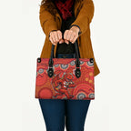 St. George Illawarra Dragons Leather Bag Aboriginal Dot Pattern - Rugby Mascot Heritage Pride