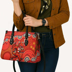 St. George Illawarra Dragons Leather Bag Aboriginal Dot Pattern - Rugby Mascot Heritage Pride