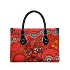 St. George Illawarra Dragons Leather Bag Aboriginal Dot Pattern - Rugby Mascot Heritage Pride