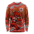 St. George Illawarra Dragons Long Sleeve Shirt Aboriginal Dot Pattern - Rugby Mascot Heritage Pride