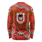 St. George Illawarra Dragons Long Sleeve Shirt Aboriginal Dot Pattern - Rugby Mascot Heritage Pride