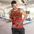 St. George Illawarra Dragons Men Tank Top Aboriginal Dot Pattern - Rugby Mascot Heritage Pride