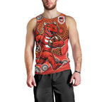 St. George Illawarra Dragons Men Tank Top Aboriginal Dot Pattern - Rugby Mascot Heritage Pride