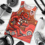 St. George Illawarra Dragons Men Tank Top Aboriginal Dot Pattern - Rugby Mascot Heritage Pride