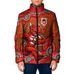 St. George Illawarra Dragons Padded Jacket Aboriginal Dot Pattern - Rugby Mascot Heritage Pride