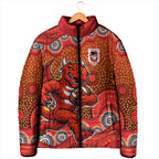 St. George Illawarra Dragons Padded Jacket Aboriginal Dot Pattern - Rugby Mascot Heritage Pride