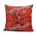 St. George Illawarra Dragons Pillow Cover Aboriginal Dot Pattern - Rugby Mascot Heritage Pride