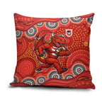 St. George Illawarra Dragons Pillow Cover Aboriginal Dot Pattern - Rugby Mascot Heritage Pride