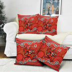 St. George Illawarra Dragons Pillow Cover Aboriginal Dot Pattern - Rugby Mascot Heritage Pride