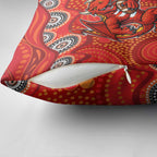 St. George Illawarra Dragons Pillow Cover Aboriginal Dot Pattern - Rugby Mascot Heritage Pride