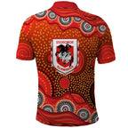 St. George Illawarra Dragons Polo Shirt Aboriginal Dot Pattern - Rugby Mascot Heritage Pride
