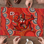 St. George Illawarra Dragons Puzzle Aboriginal Dot Pattern - Rugby Mascot Heritage Pride