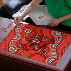 St. George Illawarra Dragons Puzzle Aboriginal Dot Pattern - Rugby Mascot Heritage Pride