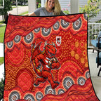 St. George Illawarra Dragons Quilt Aboriginal Dot Pattern - Rugby Mascot Heritage Pride
