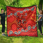 St. George Illawarra Dragons Quilt Aboriginal Dot Pattern - Rugby Mascot Heritage Pride